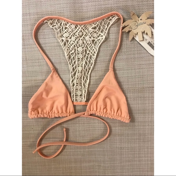 Bettinis Palm T Back top in Peach size: XS - Picture 1 of 3